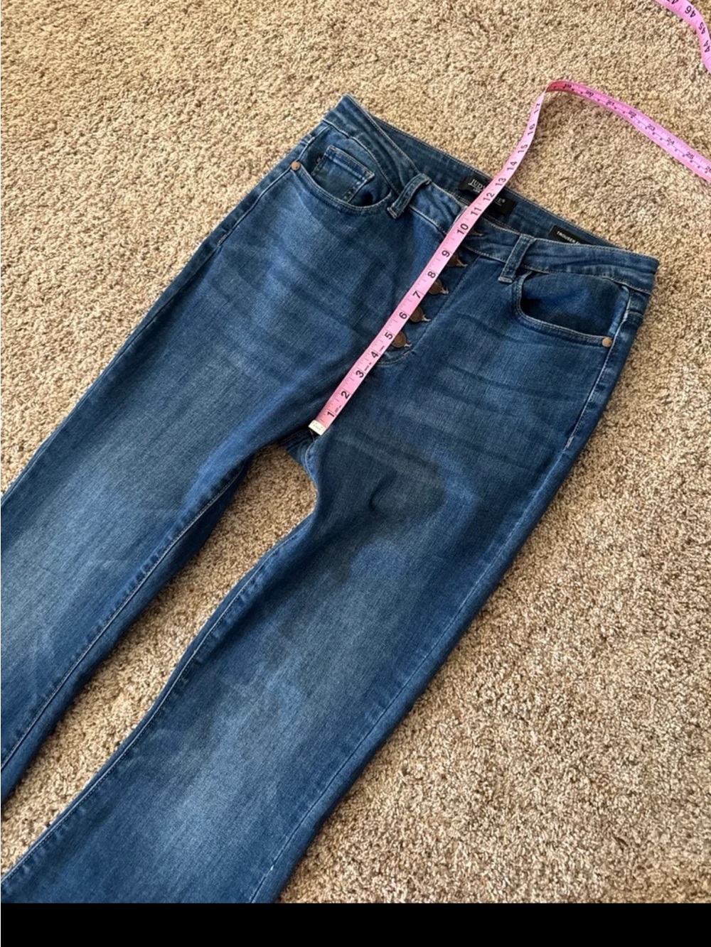Judy Blue High-Rise 5 Button Fly Wide Leg Trouser Flare Jeans 88491 Size 11/30 - Picture 10 of 12